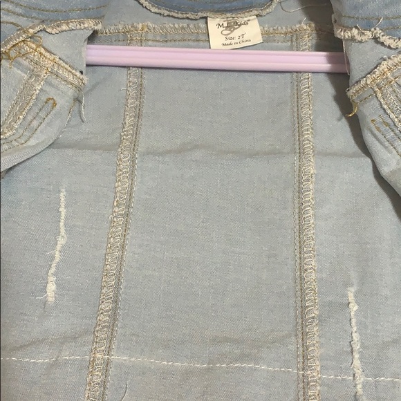 NWT MLKids laced ruffled jean jacket - Picture 5 of 5